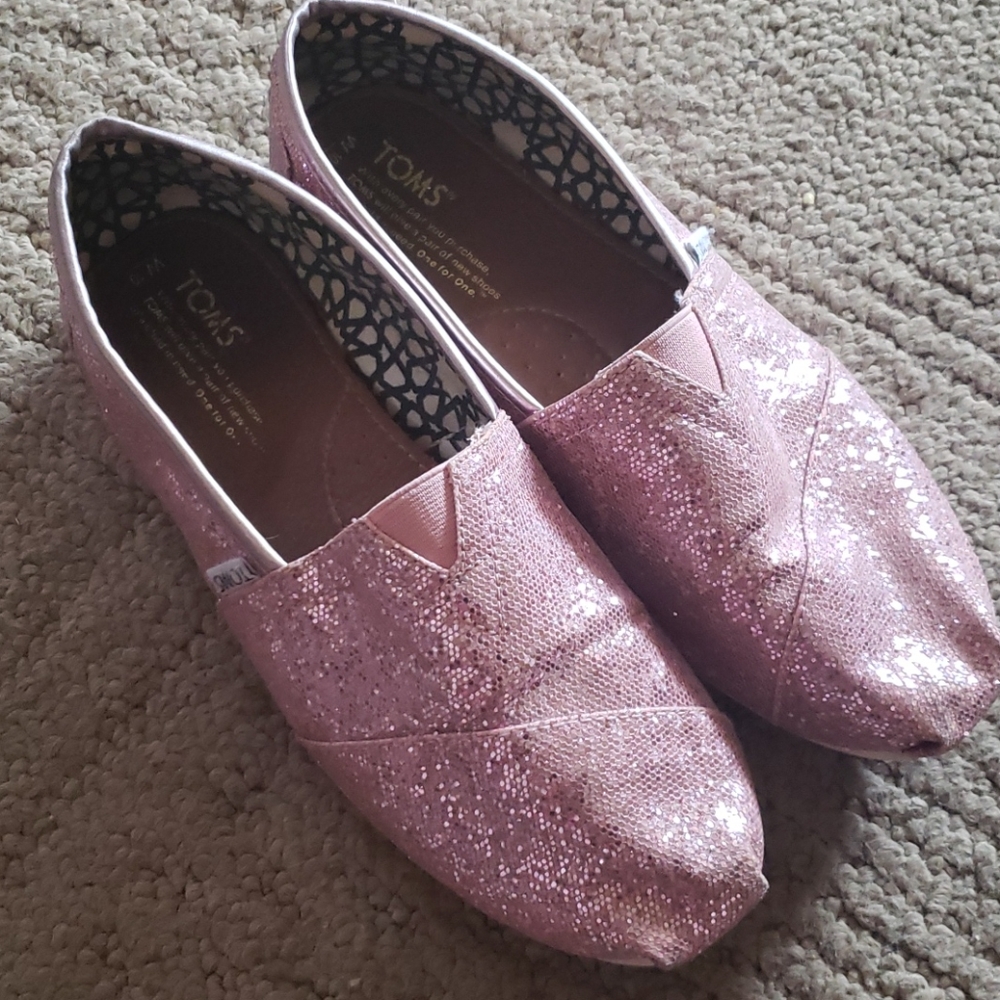 Tom's glitter canvas slip-on